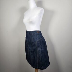 Tommy Hilfiger Pleated Denim Skirt Womens Size 6 31" Waist Coquette Western Y2K